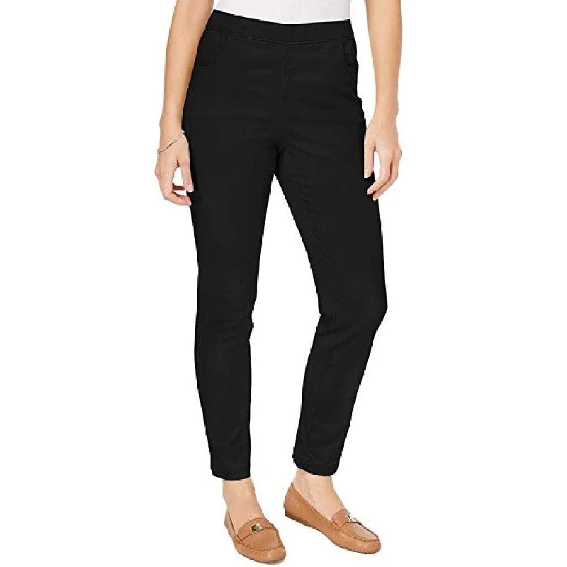 Comfort Fit Karen Scott Women's Petite Pull-On Pants Black Size Medium