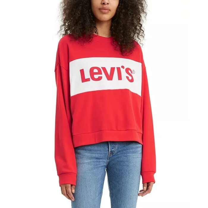 Comfortable Jackets Levi's Women's Madison Crewneck Sweatshirt Red Size Large