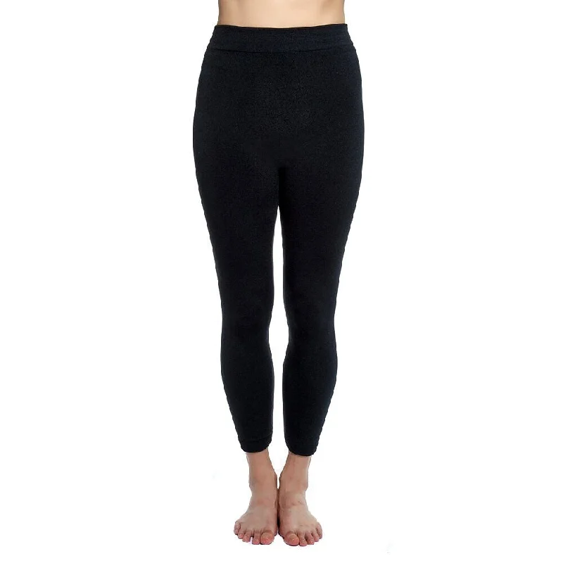 Editorial Design Love Charm Women's Fleece Lined Seamless Leggings Black Medium Large