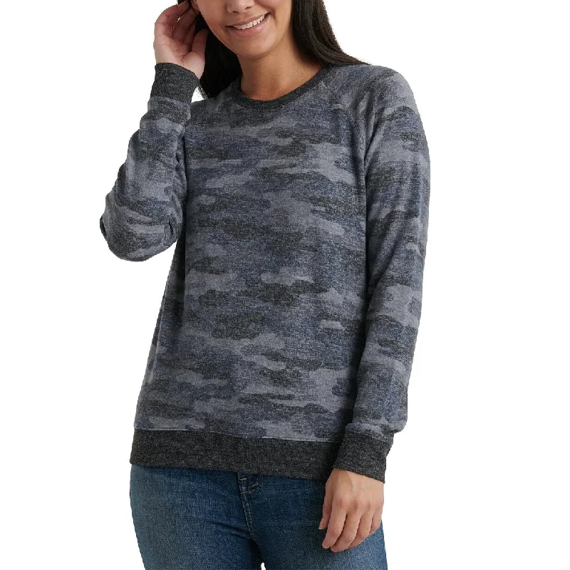 Breezy Style Lucky Brand Women's Camo Crewneck Sweatshirt Gray Size X-Large