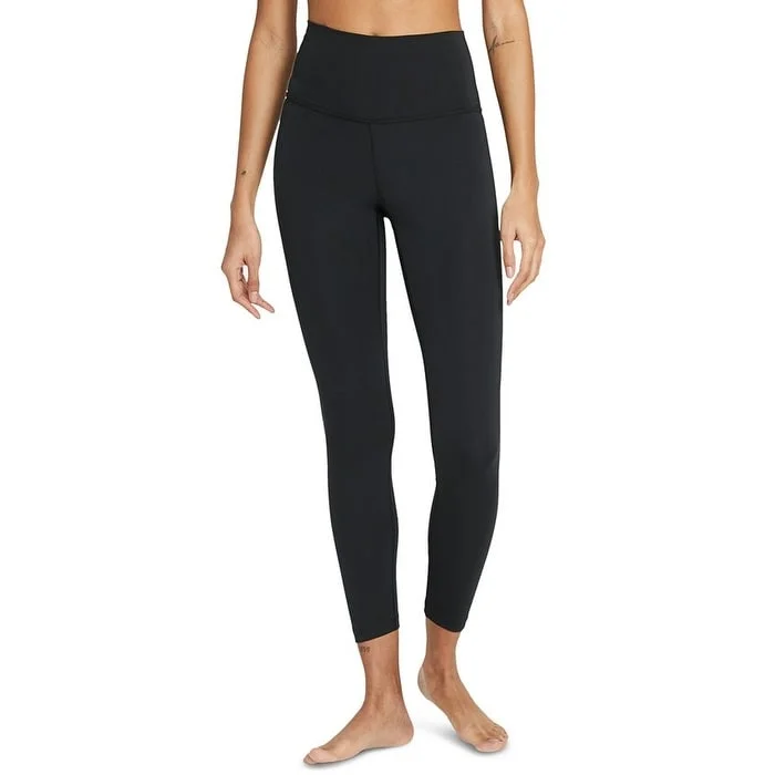 Nike Women's Crochet Trim7/8 High Waist Yoga Tights Black Size Medium - M