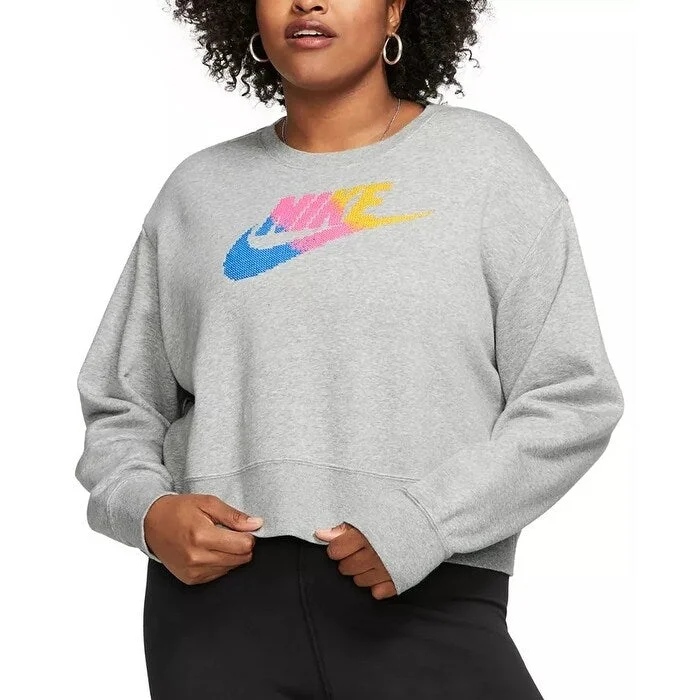 Outdoor Trend Nike Women's Plus Size Sportswear Fleece Crewneck Sweatshirt Gray Size 3X Outdoor Trend Nike Women's Plus Size Sportswear Fleece Crewneck Sweatshirt Gray Size 3X