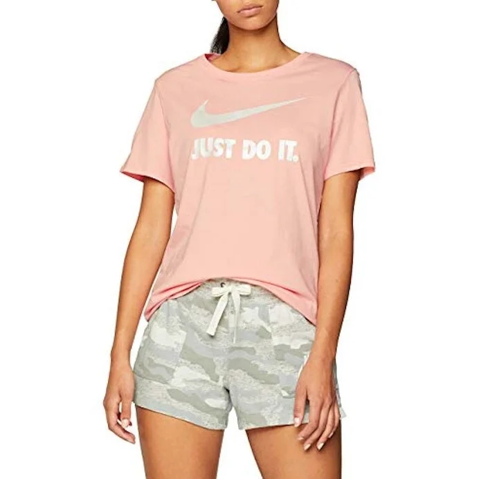 Versatile Style Nike Women's Sportswear "Just Do It" Graphic Tee Pink, Size Large - Pink - l (12 - 14)