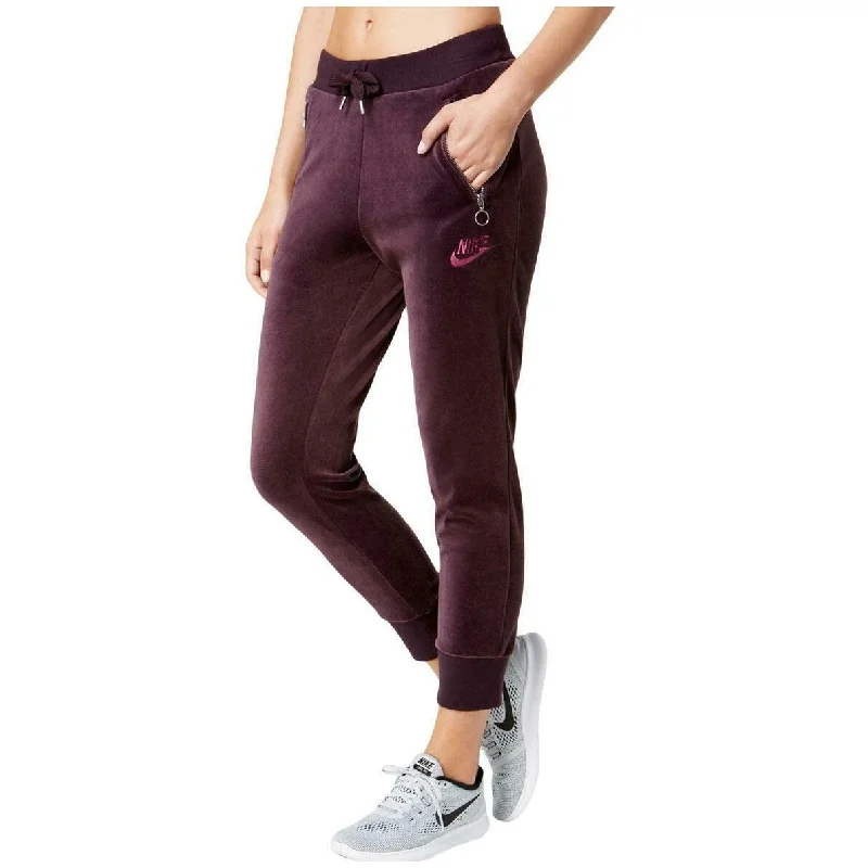 Age-reducing Style Nike Women's Sportswear Velour Pants Port Wine Size Large - Purple Age-reducing Style Nike Women's Sportswear Velour Pants Port Wine Size Large - Purple