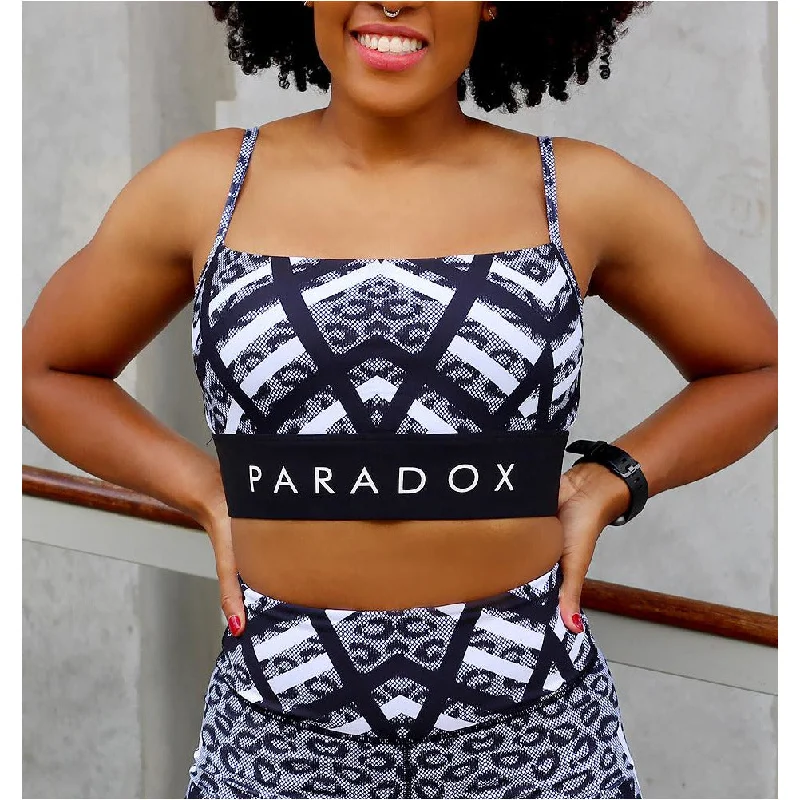 Effortless Dressing Mesh Leopard Print Square Neck Sports Bra