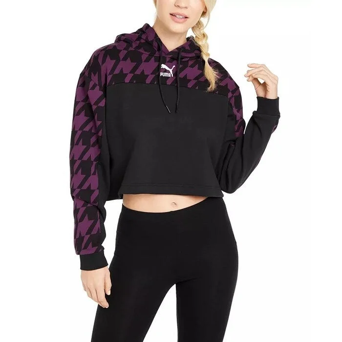 Comfortable Fashion Looks Puma Women's Cotton Floral Colorblocked Hoodie Black Size Large Comfortable Fashion Looks Puma Women's Cotton Floral Colorblocked Hoodie Black Size Large