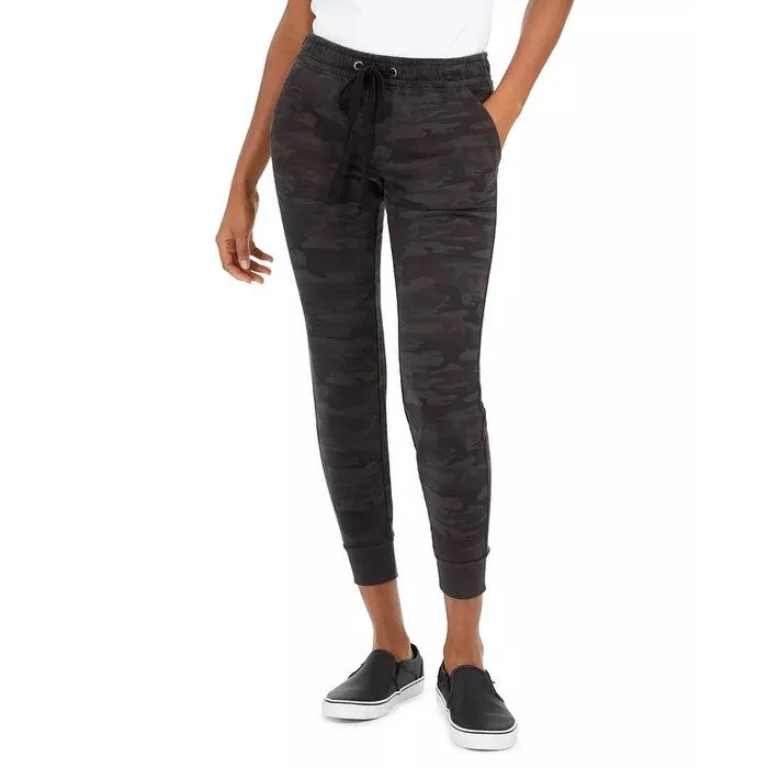Relaxed Fashion Sanctuary Women's Camo Drawstring Pants Black Size Small