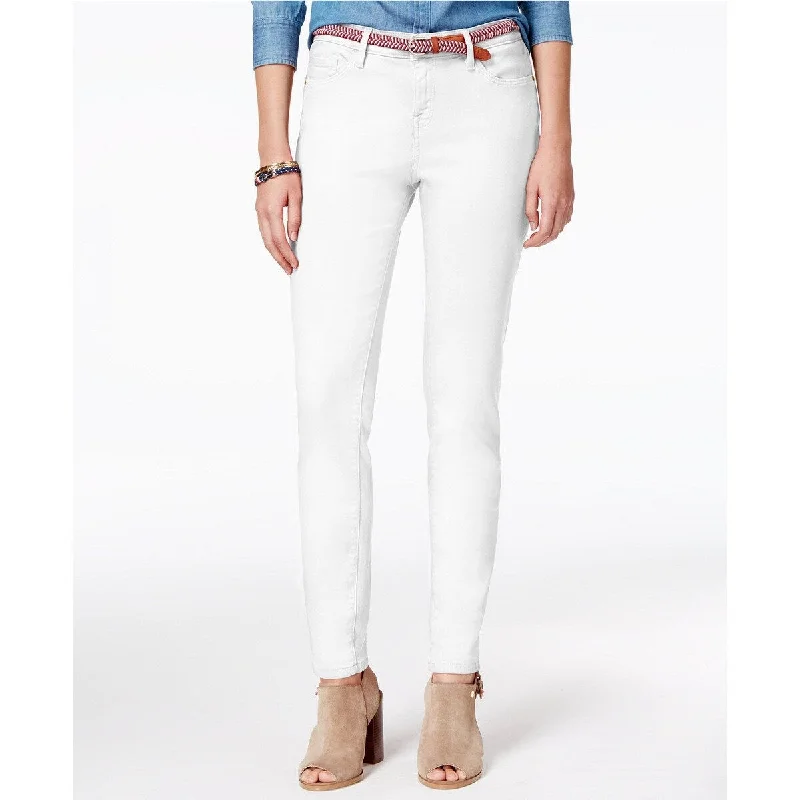 Summer Comfort Tommy Hilfiger Skinny Jeans Womens Greenwich Mid Rise White Soft Stretch Denim 4