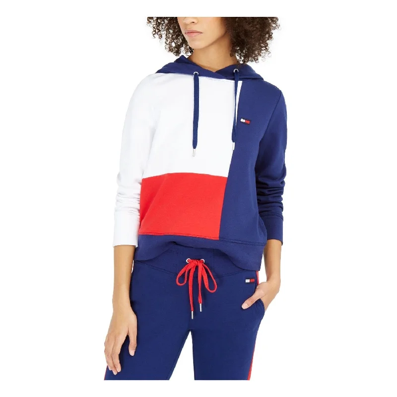 Effortless Comfort Tommy Hilfiger Women's Colorblocked Hoodie Navy Size Extra Small - X-Small