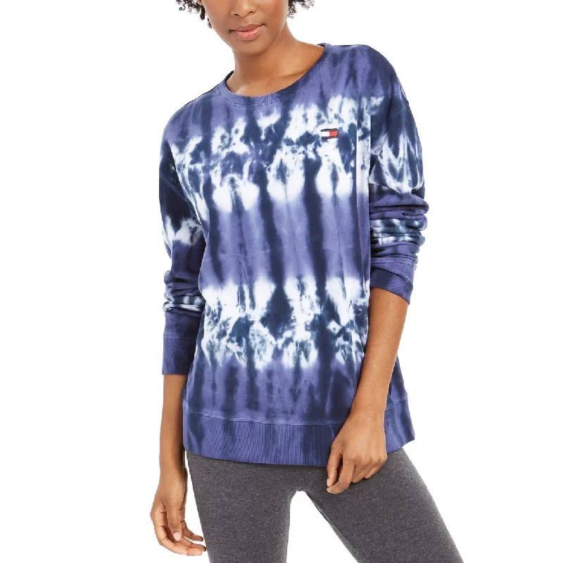Free Design Tommy Hilfiger Women's French Terry Tie-Dye Sweatshirt Navy Size X-Small