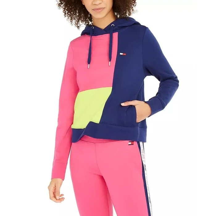 Timeless Comfort Tommy Hilfiger Women's Sport Colorblocked Hoodie Blue Size Large