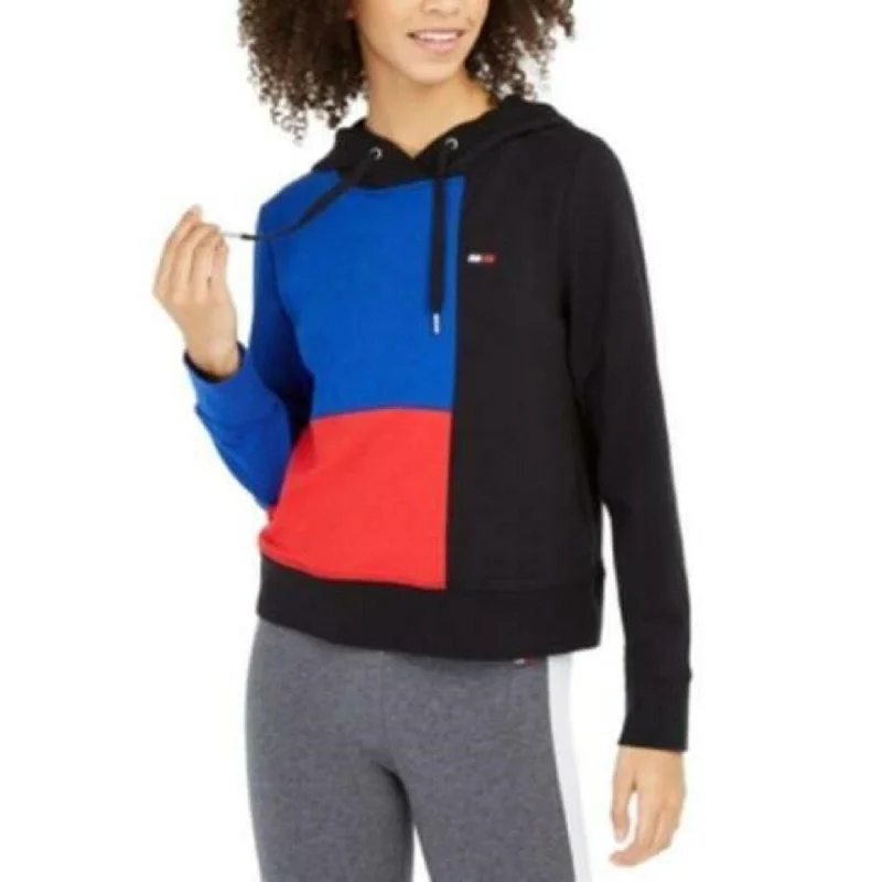 Elegant Comfort Tommy Hilfiger Women's Sport Colorblocked Hoodie Charcoal Size Large