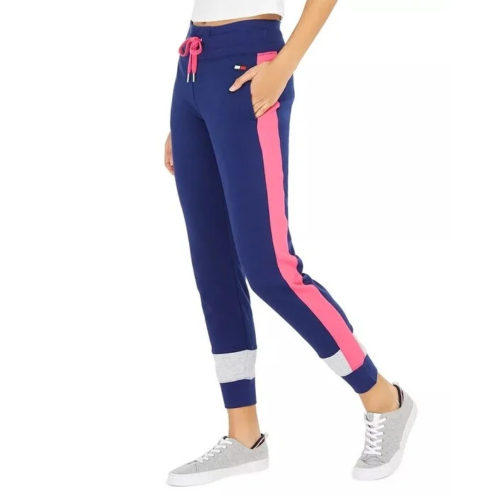 Multifunctional Style Tommy Hilfiger Women's Sport Colorblocked Jogger Pants Blue Size XX Large - XX-Large