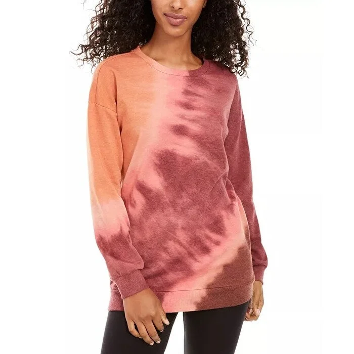 Exquisite Craftsmanship Ultra Flirt Juniors' Tie-Dye Tunic Sweatshirt Dark Purple Size Small
