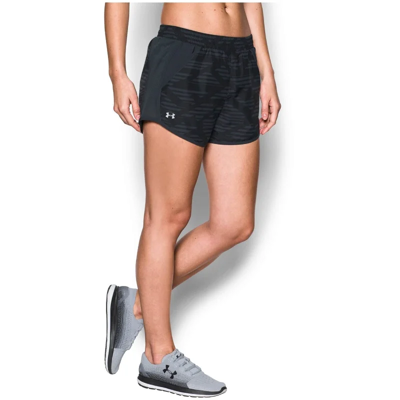 Cozy Chic Under Armour Women's Fly By Printed Shorts Black Anthracite Size Extra Large - X-Large