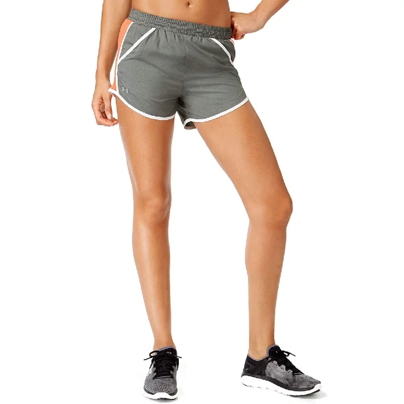 Effortless Style Under Armour Women's Fly By Running Shorts True Gray Heather London Orange Size Extra Large - Grey - X-Large