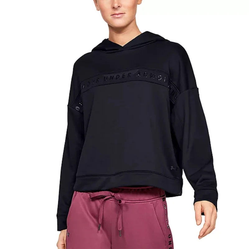Fashion Design Under Armour Women's Tech Terry Hoodie Black Size Large