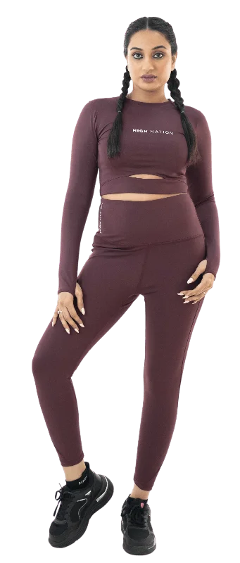 Layered Style Wine Red Legging