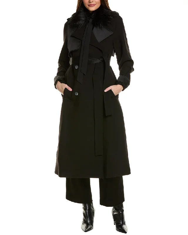 Slim Fit Adrienne Landau Emerald Trench Coat