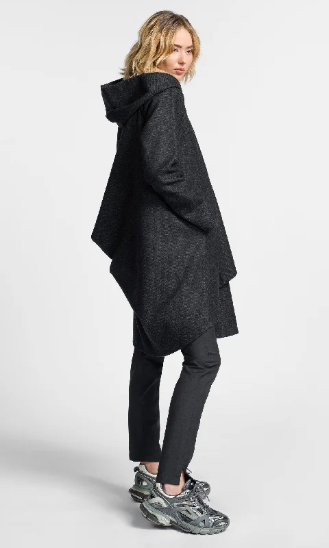 End Of The Year Asymmetric Drape Back Coat