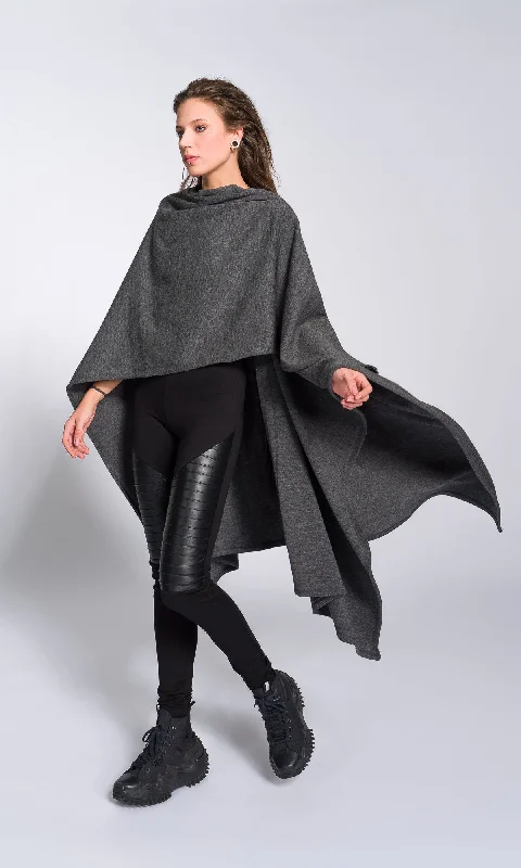 Dynamic Fashion Asymmetric Knit Poncho Cardigan