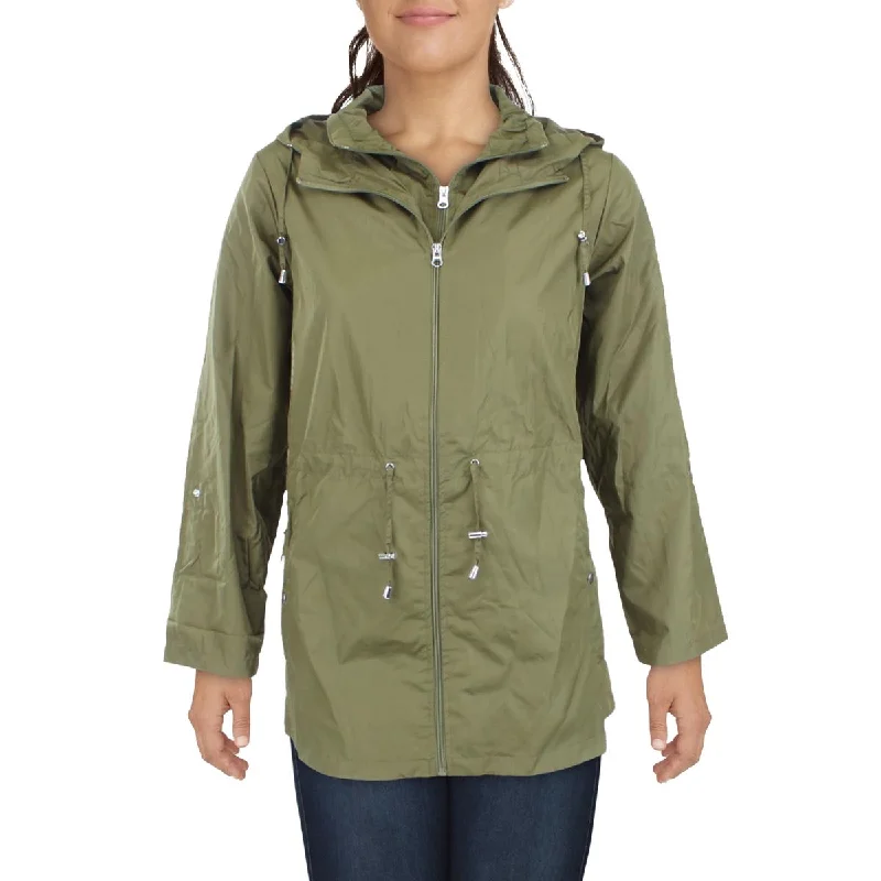 Avenue Womens Plus Lightweight Short Windbreaker Jacket