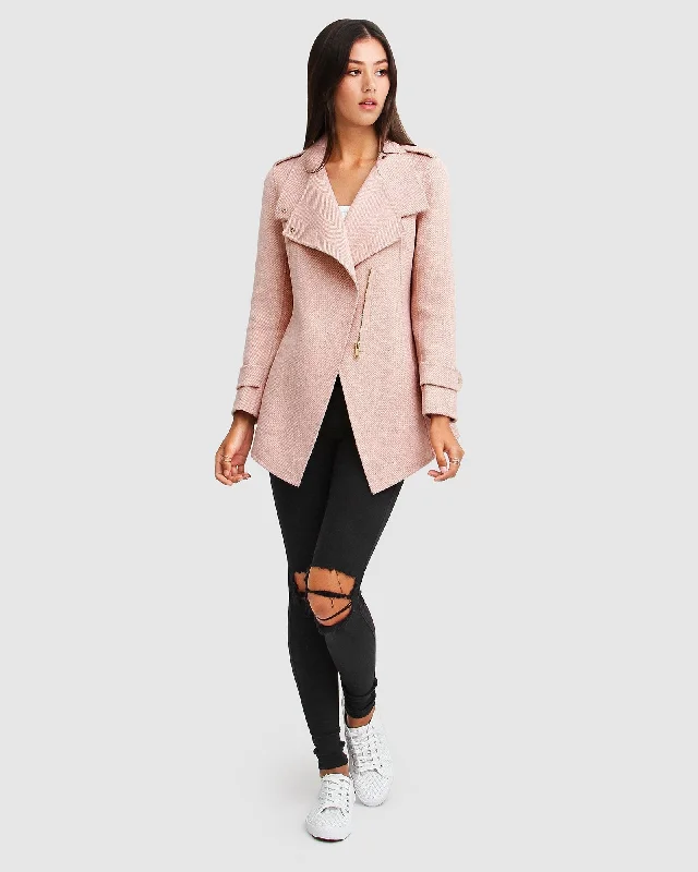 Effortless Outfits Bad Girl Wool Blend Moto Coat