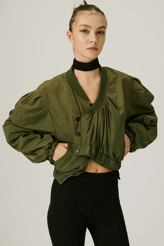 Lively And Youthful Birdie Asymmetric Crop Jacket
