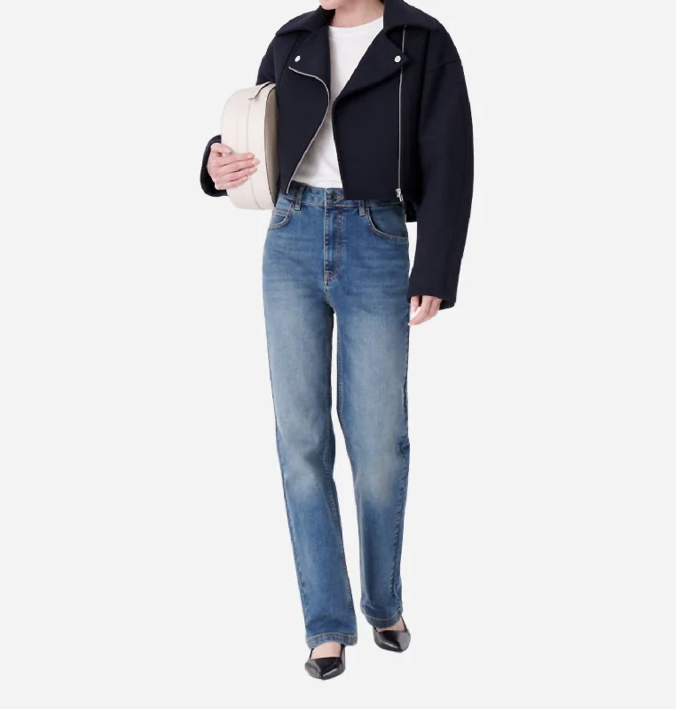 Hooded design Bless Jacket In Marine