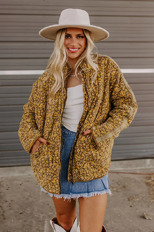 Comfortable And Cold-proof Cabin Cutie Corduroy Jacket in Primrose Yellow