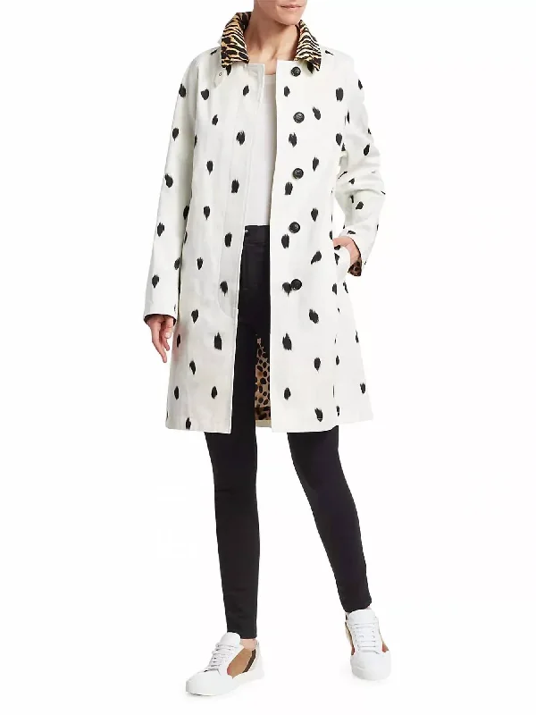 Youthful Style Carrington Animal Print Coat In White/black/brown