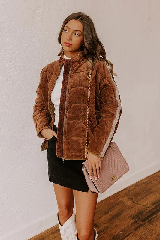 New Season Series Cozy Moment Corduroy Jacket in Chocolate