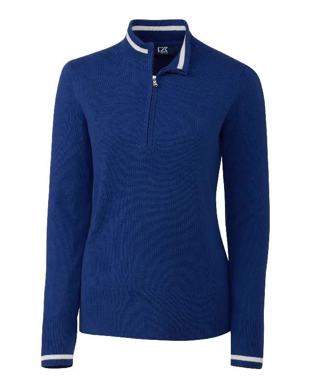 Party Wear Cutter & Buck Womens Lakemont Tipped Half-Zip Sweater
