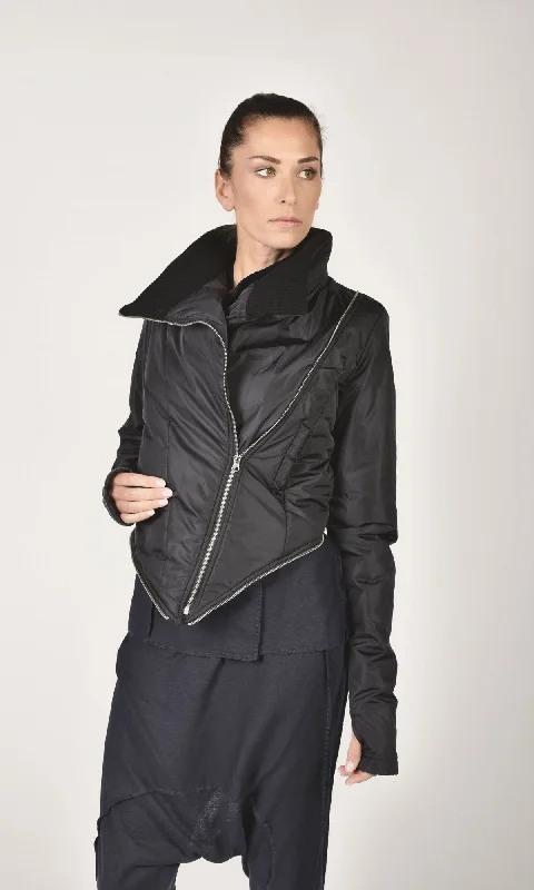 Effortless Looks Detachable Fitted Quilted Jacket