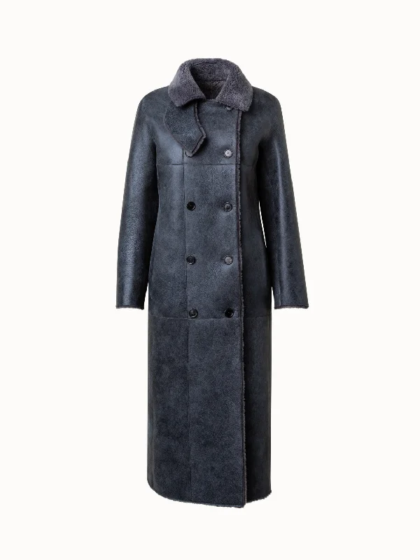 Warm Winter Series Double-Breasted Shearling Coat