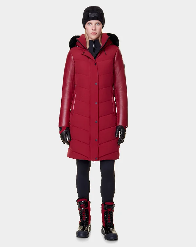 Leisure Sports ELSA WOMEN'S DOWN PUFFER WITH RECYCLED LEATHER SLEEVES