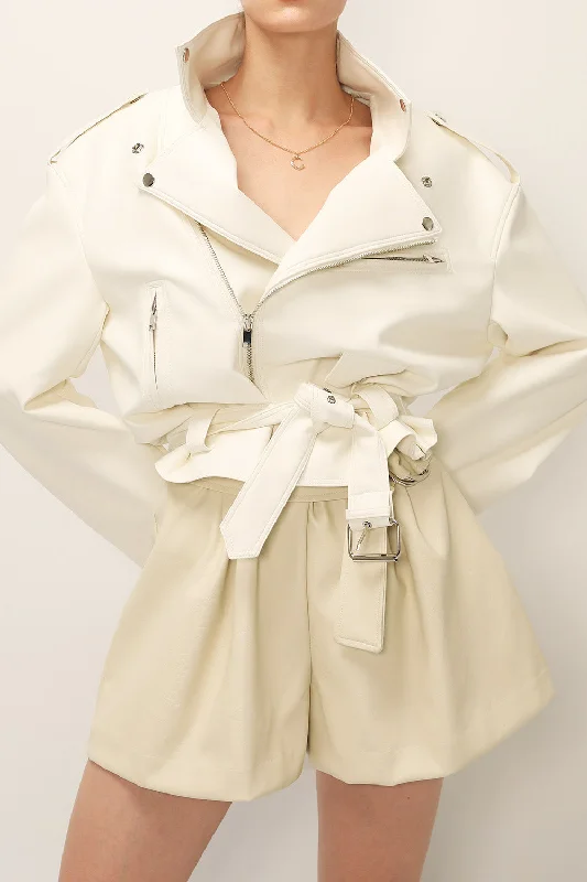 Lively And Youthful Emma Pleather Rider Jacket