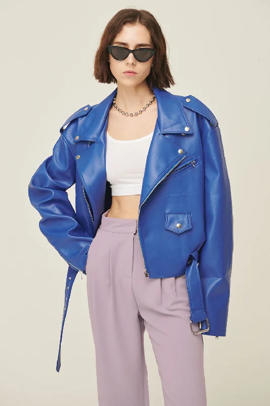 Unique Design Emma Pleather Rider Jacket