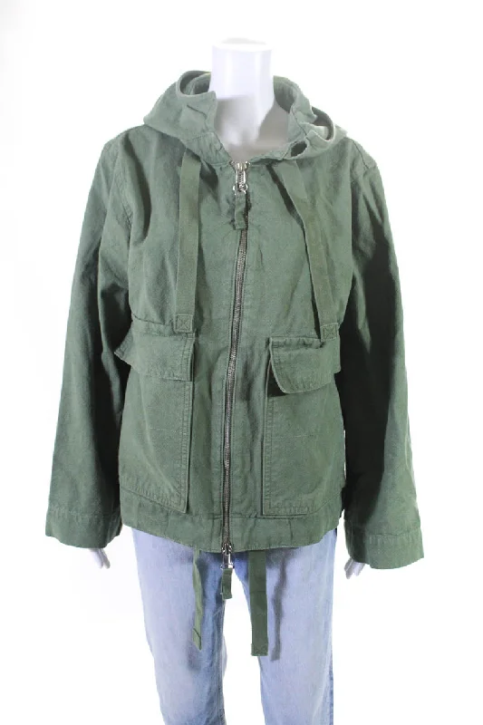 Body Design Everlane Womens The Canvas Organic Cotton Anorak Jacket Forest Green