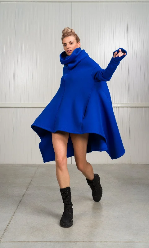 Luxury Temperament High Collar Poncho Hoodie
