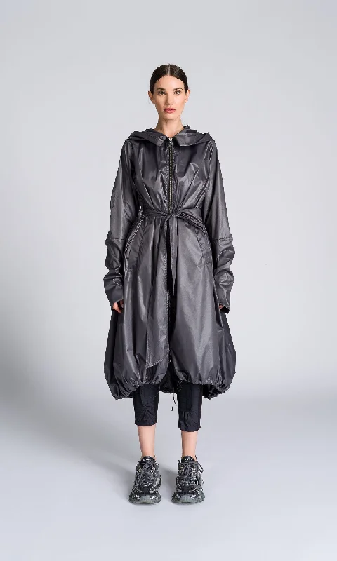 British Fashion Hooded Raincoat with Belt