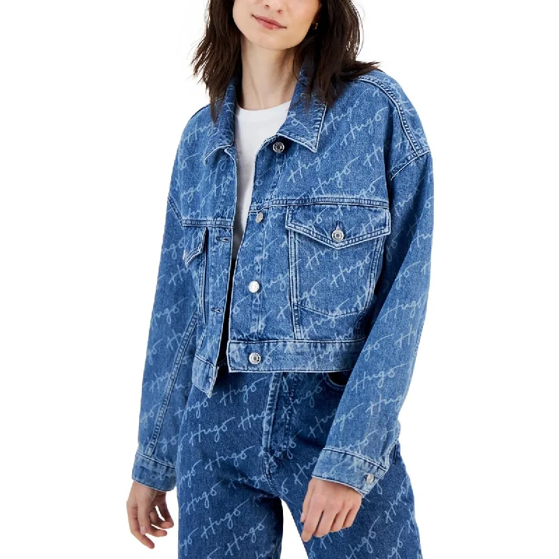 Hugo Womens Logo Denim Denim Jacket