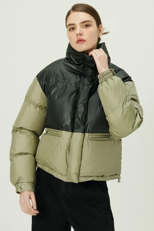 Celebrity Style Joyce Color Block Puffer Coat
