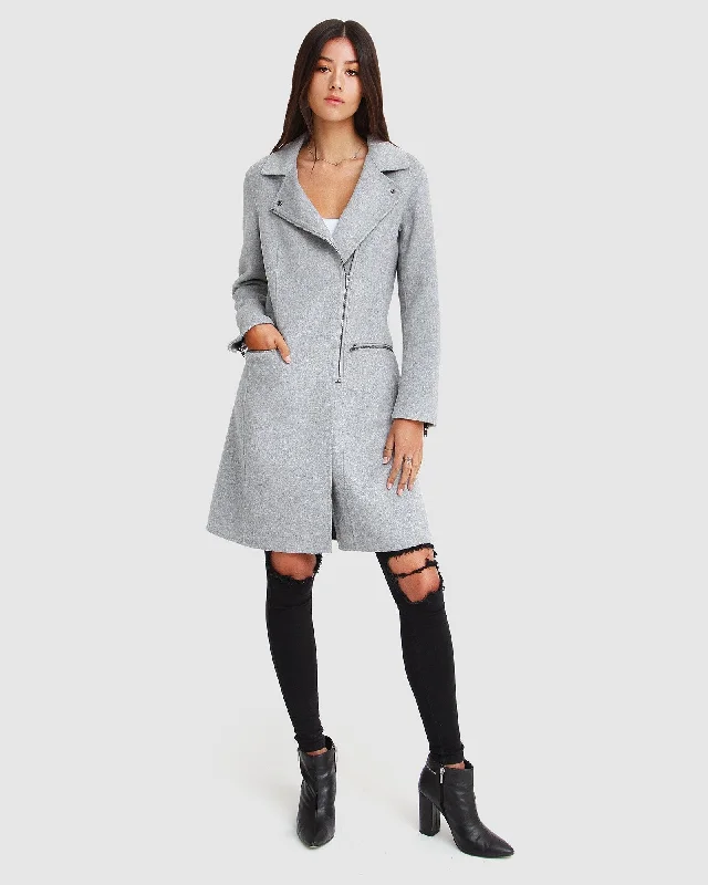 Urban Chic Last Chance Wool Blend Moto Coat