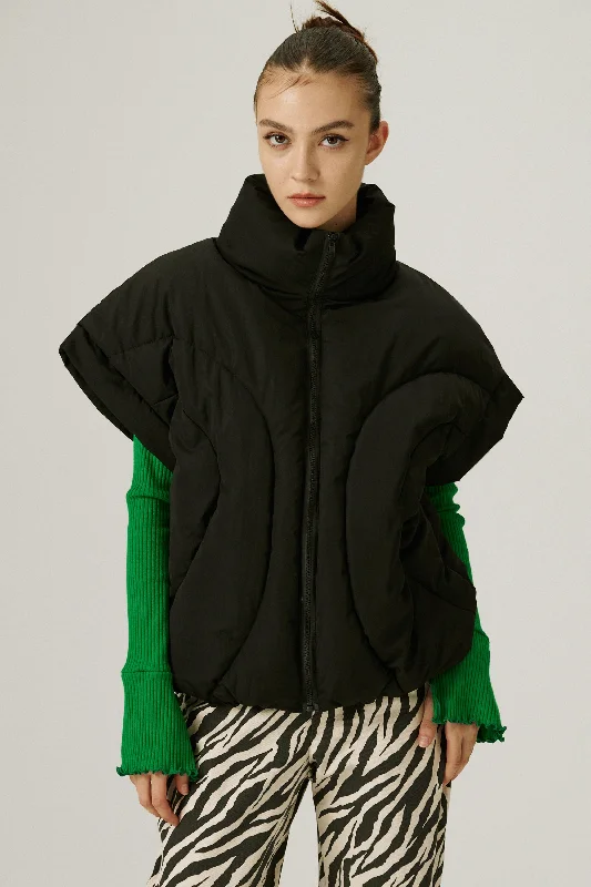 Thin Design Lea Sleeveless Puffer Jacket