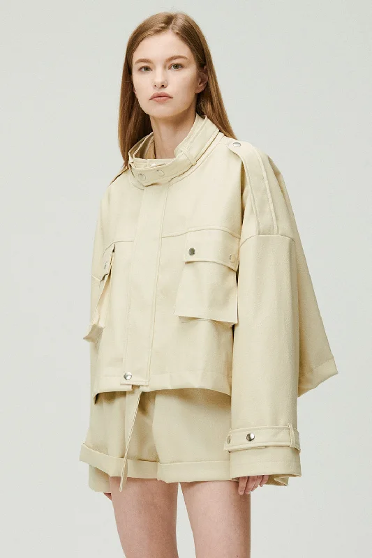 Nightclub Style Naomi Oversized Pleather Jacket