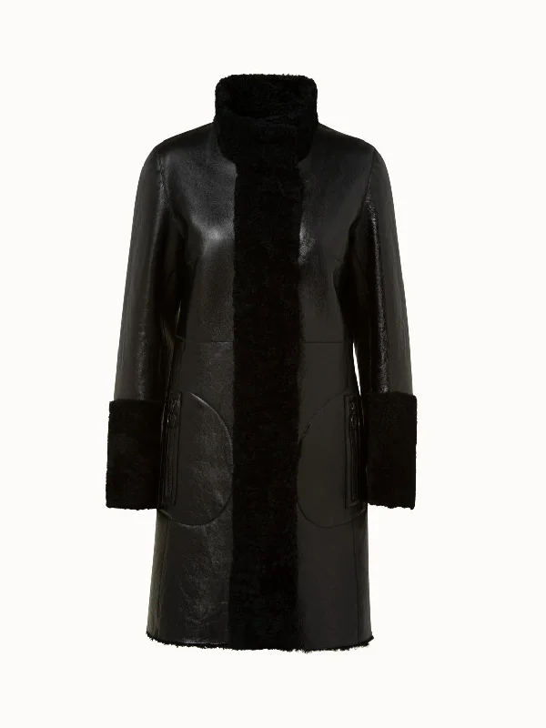 Customized Version Reversible Lamb Shearling Coat