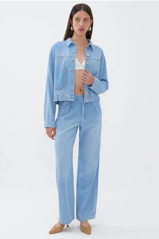 Creative Prints Studded Jean Jacket