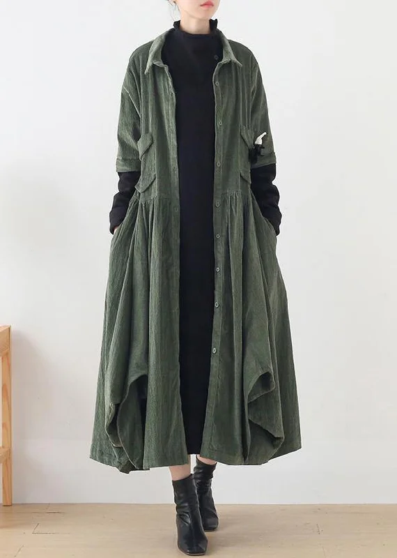 French Style Unique green Fashion trench coat Tunic Tops false two pieces spring coats French Style Unique green Fashion trench coat Tunic Tops false two pieces spring coats