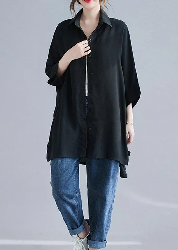 Design Trend Vintage Black Stand Collar Coat